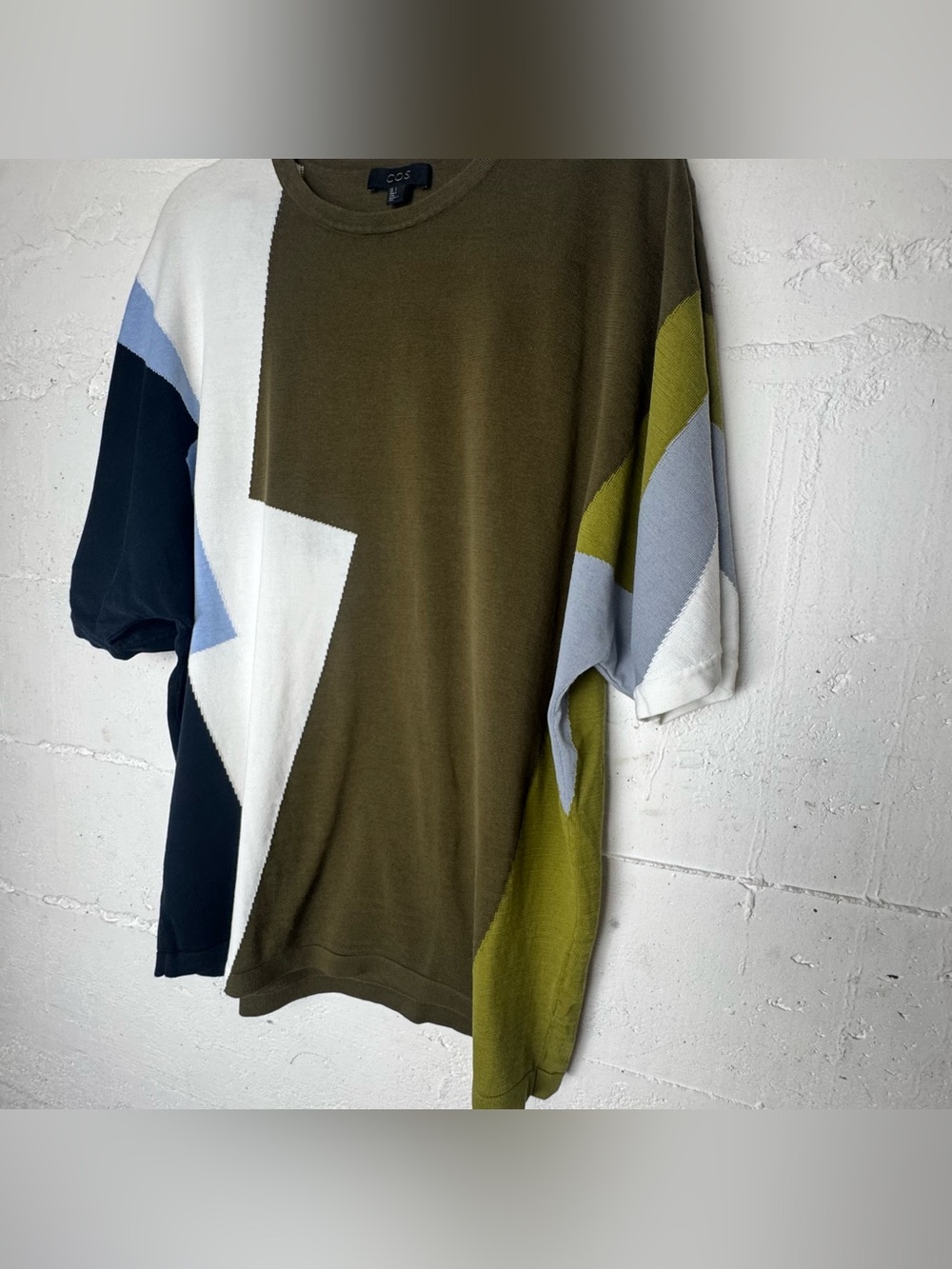 COS Knit Geometric Crewneck Tee Sweater Structured Shirt Rare HTF Men’s Small